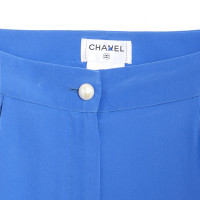 Chanel Trousers Silk in Blue