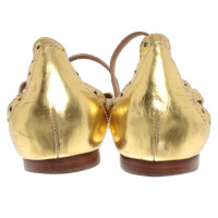 Tory Burch Slippers/Ballerinas Leather in Gold
