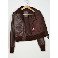 Dondup Jacket/Coat Leather in Brown