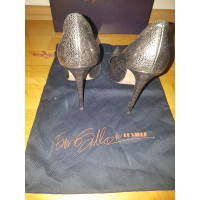 Le Silla  Pumps/Peeptoes aus Leder in Silbern