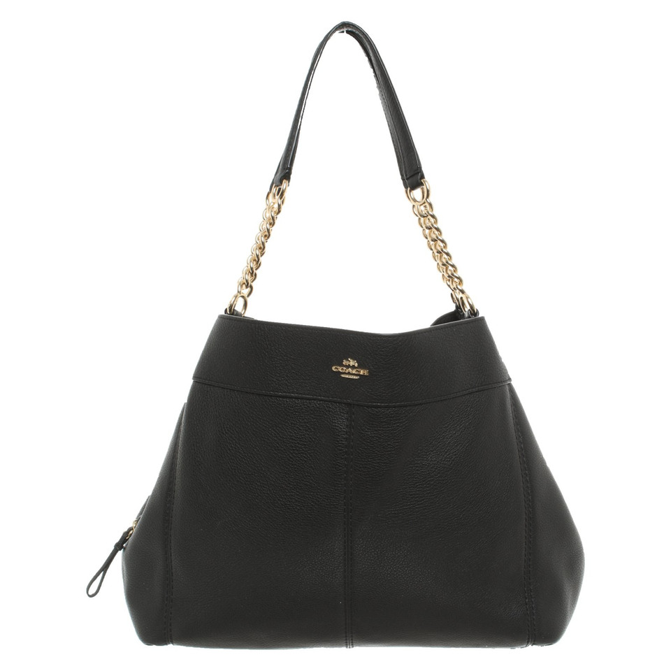 Coach Handtasche aus Leder in Schwarz