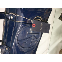 Armani Jeans Shoulder bag Patent leather in Blue