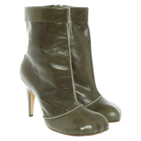 Vivienne Westwood Animal Cuff Boot Leer in Olijfgroen