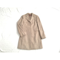 Max Mara Studio Jacke/Mantel aus Wolle in Beige