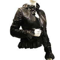 Fendi Jacke/Mantel aus Leder in Schwarz