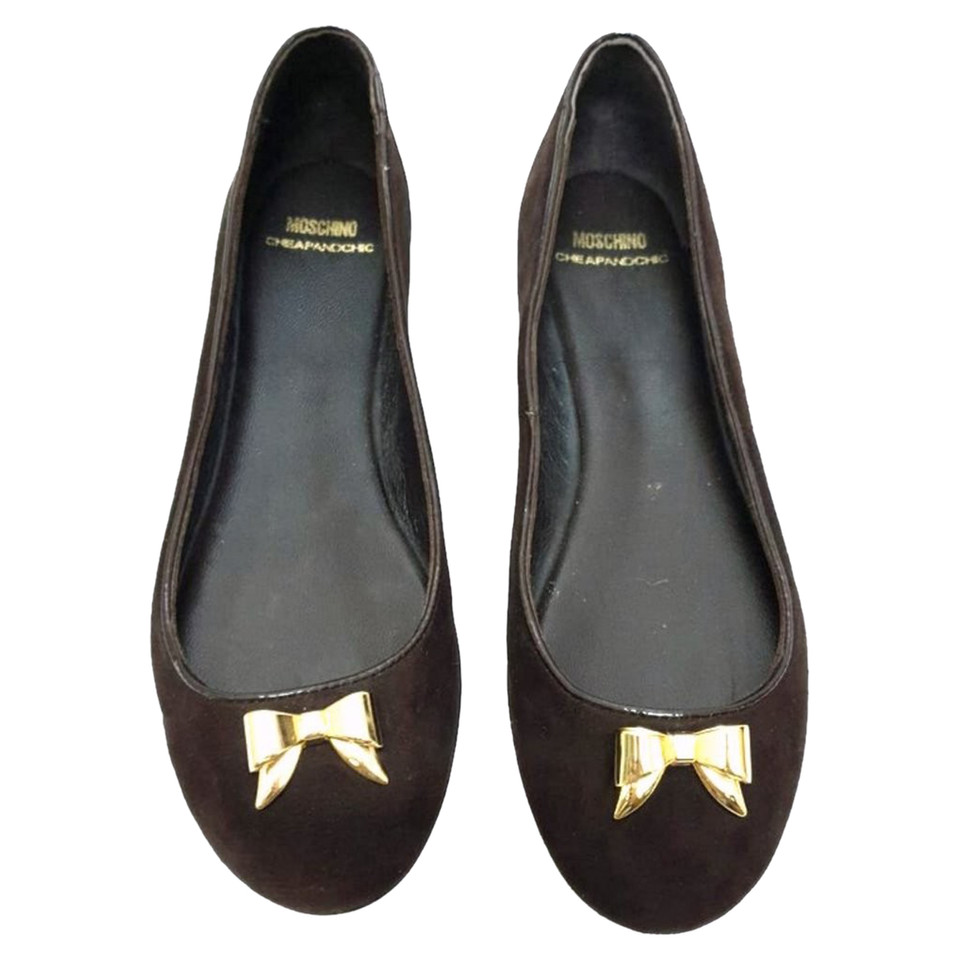 Moschino Cheap And Chic Slippers/Ballerinas Suede in Brown