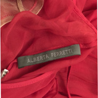 Alberta Ferretti Vestito in Seta in Rosso