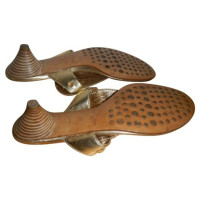 Carshoe Sandals Leather in Gold