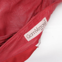 Gianni Versace Paio di Pantaloni in Pelle in Rosso