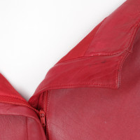 Gianni Versace Paio di Pantaloni in Pelle in Rosso