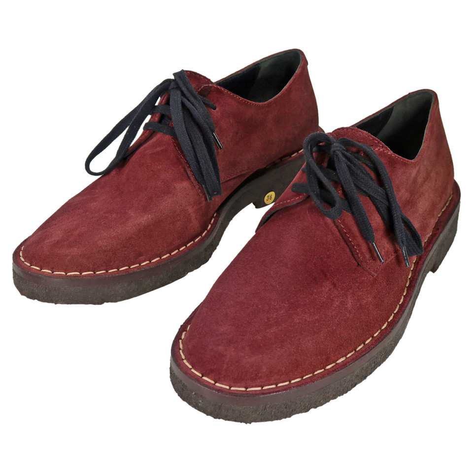 Ann Demeulemeester Lace-up shoes Suede in Bordeaux