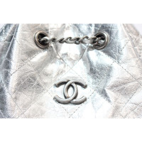 Chanel Backpack Leather in Silvery