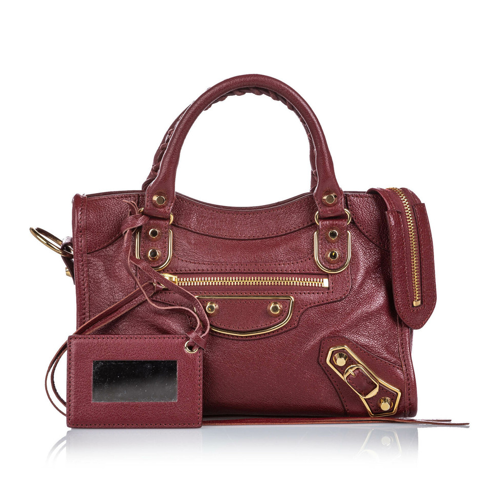 Balenciaga City Bag Leer in Rood