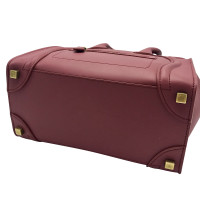 Céline Luggage Micro Leather in Bordeaux