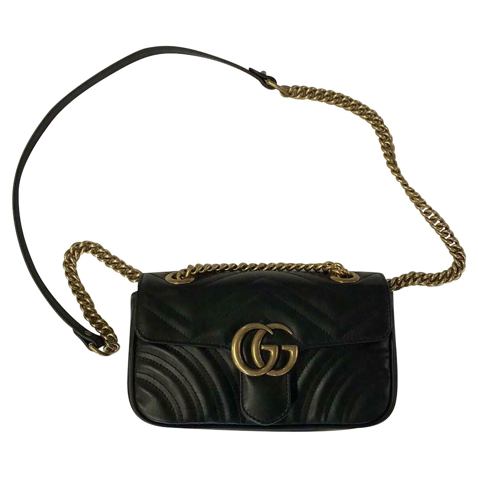 Gucci Marmont Bag Leather in Black - Second Hand Bag in Black buy used for (4463390)