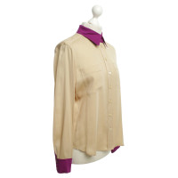 Rena Lange Silk blouse in beige / violet