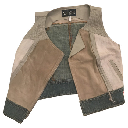 Armani Jeans Vest Leather in Beige