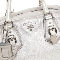 Prada Handbag Leather in Silvery