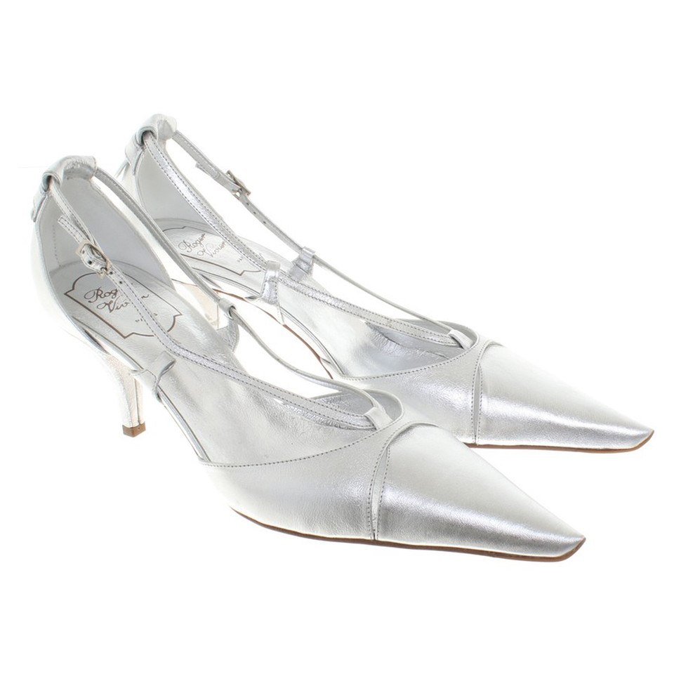 Roger Vivier Silver colored Slingbacks