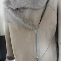 Liviana Conti Giacca/Cappotto in Pelle in Grigio