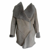 Liviana Conti Giacca/Cappotto in Pelle in Grigio