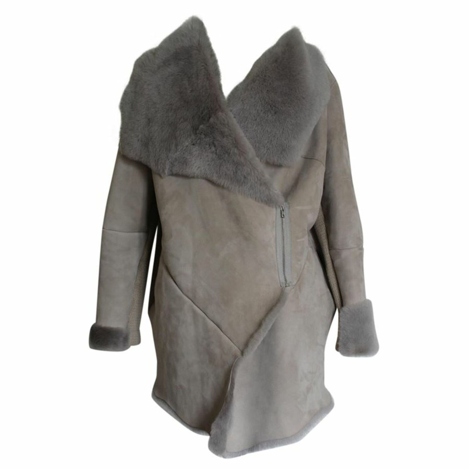 Liviana Conti Jacket/Coat Leather in Grey