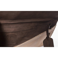 Maison Du Posh Clutch Bag Leather in Brown