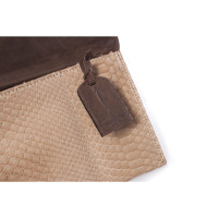 Maison Du Posh Clutch Bag Leather in Brown