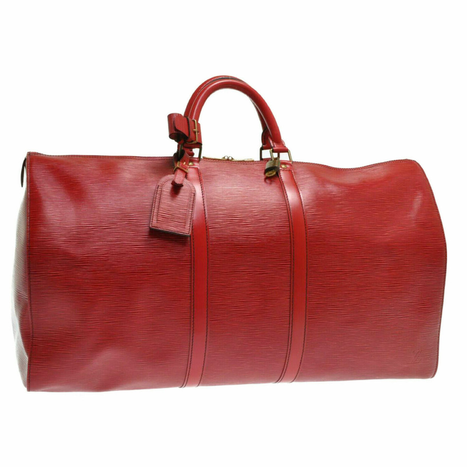Louis Vuitton Keepall 55 aus Leder in Rot