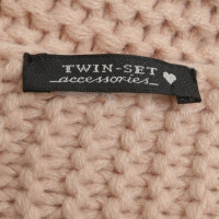 Twin Set Simona Barbieri Sciarpa lavorata a maglia in rosato