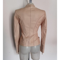 Alexander McQueen Jacke/Mantel aus Leder in Rosa / Pink