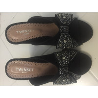 Twinset Milano Sandales en Daim en Noir