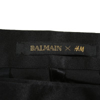 Balmain X H&M Paio di Pantaloni in Seta in Nero