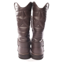 Chanel Stiefel aus Leder in Grau