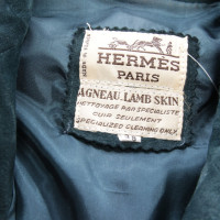 Hermès Jas/Mantel Leer in Petrol