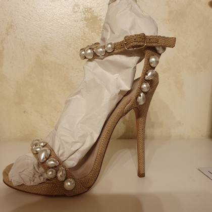 Ermanno Scervino Sandals Linen in Cream
