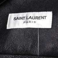 Saint Laurent Jacke/Mantel aus Leder in Schwarz