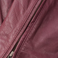 Vanessa Bruno Jacket/Coat Leather in Bordeaux