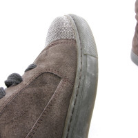 Brunello Cucinelli Sneakers aus Leder in Grau