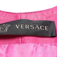 Versace Kleid aus Leder in Rot