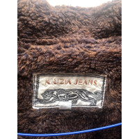 Krizia Jacke/Mantel aus Baumwolle in Braun