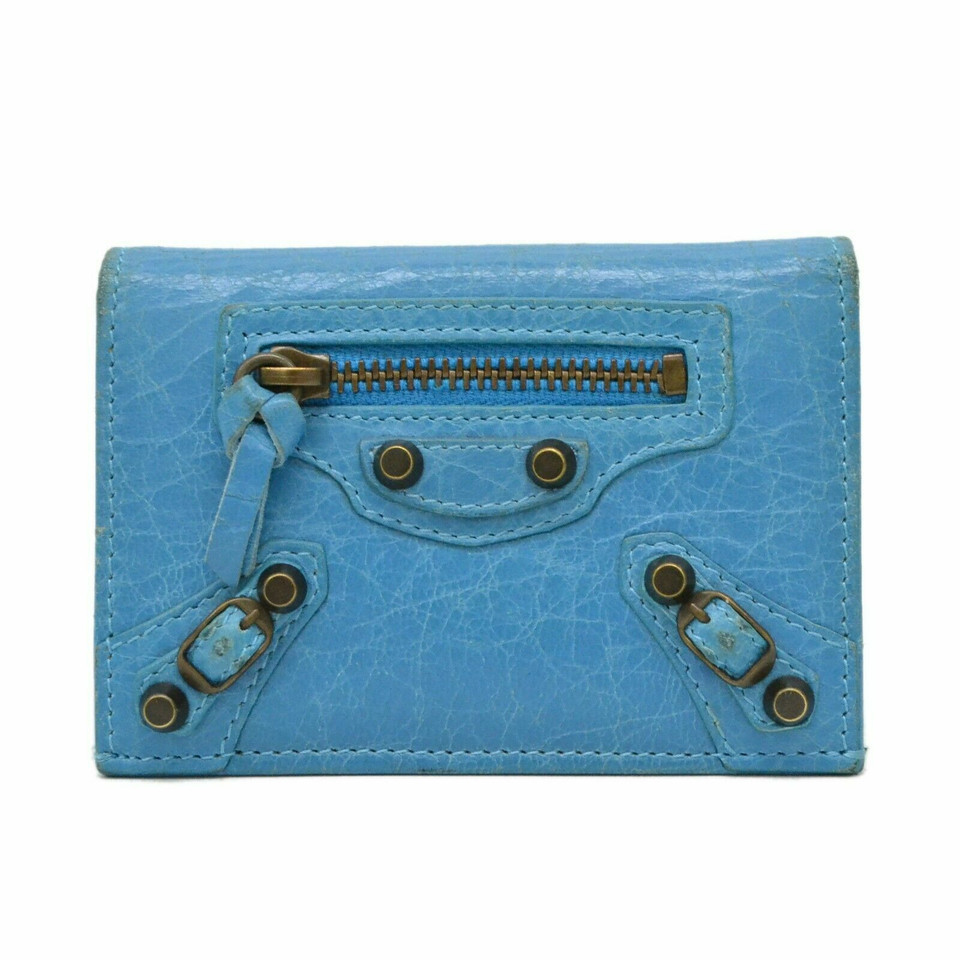 Balenciaga Täschchen/Portemonnaie aus Leder in Blau