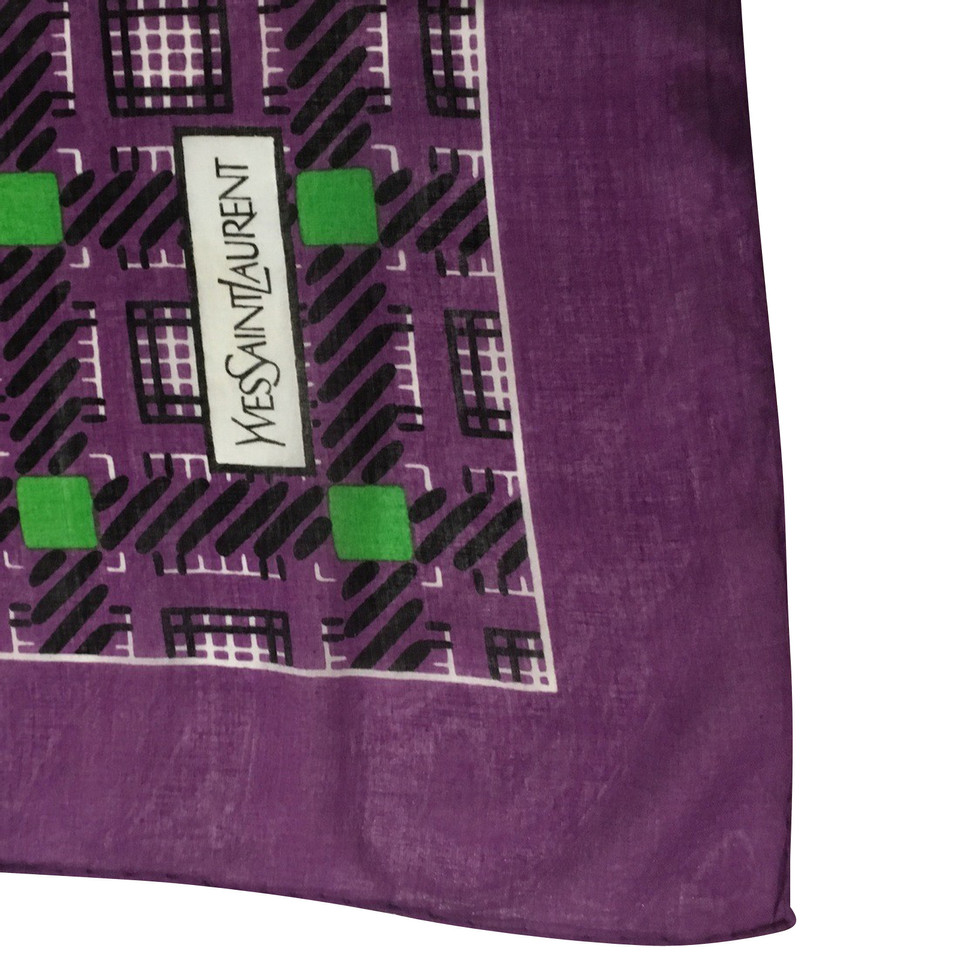 Yves Saint Laurent Schal/Tuch aus Baumwolle in Violett