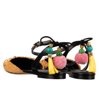 Dolce & Gabbana Slipper/Ballerinas aus Viskose in Beige