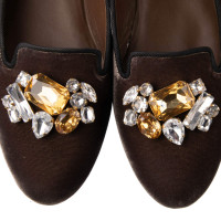 Dolce & Gabbana Slippers/Ballerinas Cotton in Brown