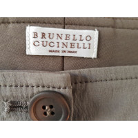 Brunello Cucinelli Paire de Pantalon en Coton en Taupe