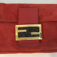 Fendi Borsa a tracolla in Pelle scamosciata in Rosso