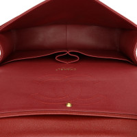 Chanel Classic Flap Bag Jumbo Leer in Bordeaux
