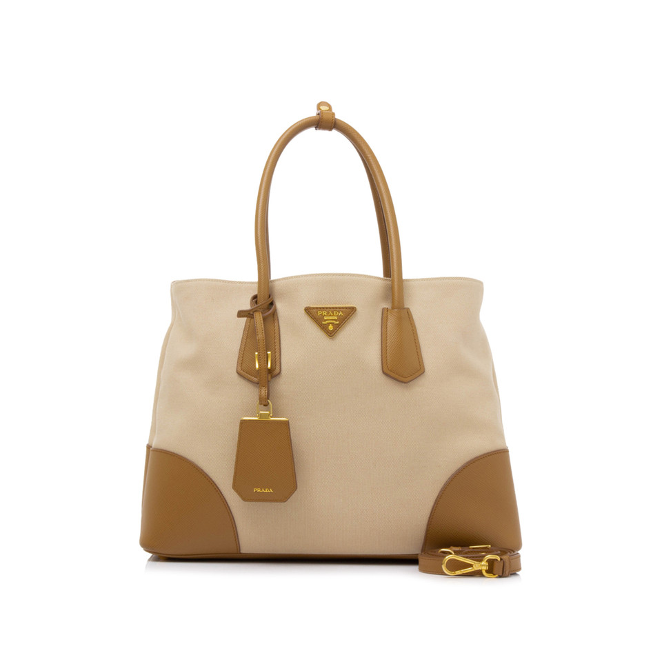 Prada Schoudertas Canvas in Beige