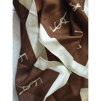 Yves Saint Laurent Scarf/Shawl Silk in Brown